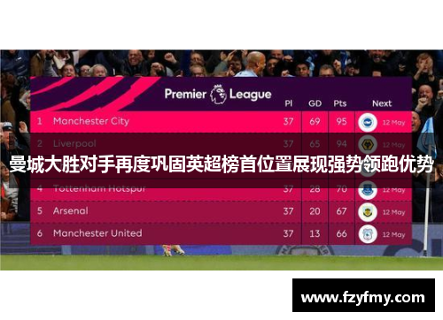 曼城大胜对手再度巩固英超榜首位置展现强势领跑优势